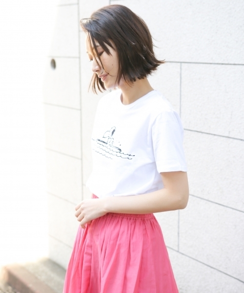 laboratory work(ラボラトリーワーク)の「スヌーピーT No,1(Tシャツ/カットソー・レディース・ホワイト・MEDIUM)」の1枚目の写真