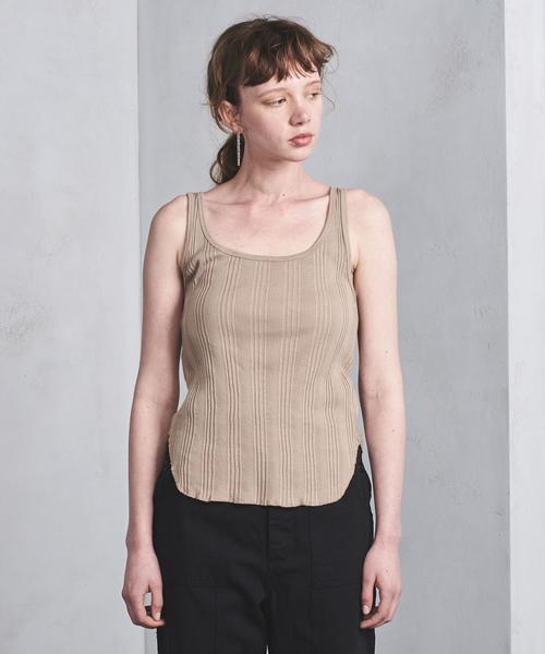 UNITED ARROWS（ユナイテッドアローズ）の「UWSC マルチリブ タンクトップ ◆（タンクトップ・レディース・モカ/ブラック・FREE）」の4枚目の写真