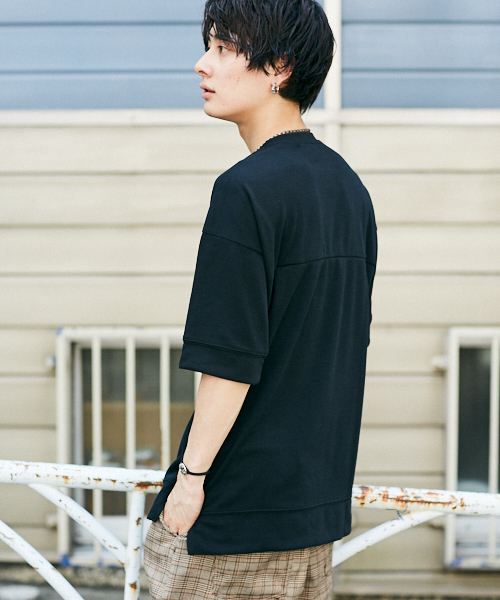 kutir（クティール）の「ponte clearlogo TEE/ ポンチビニールロゴビッグトップス（Tシャツ/カットソー・メンズ・ブラック/オフホワイト・MEDIUM/LARGE）」の7枚目の写真