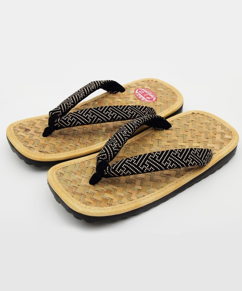 ８(eight)（エイト）の「網代 PUレザー雪駄 セッタ 紳士用 男性（和装小物・メンズ・A/D/B/C・X-LARGE/XX-LARGE/LARGE）」の2枚目の写真