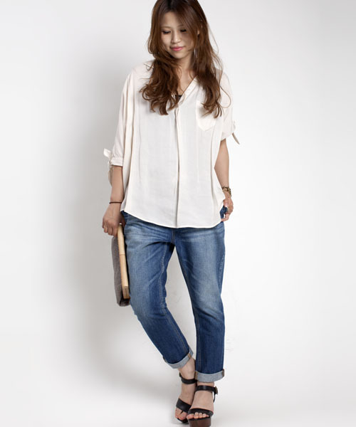 NANO universe（ナノユニバース）の「FF/9分丈テーパードデニム（デニムパンツ・レディース・ブルー/インディゴブルー・34/36/38）」の15枚目の写真