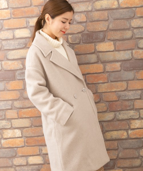 PREFERIR(プレフェリール)の「ビッグラペル 裏キルティング Aラインコート【TOKYO MX NEWS 番組着用】(チェスターコート・レディース・チャコールグレー/ベージュ/グレー・MEDIUM)」の5枚目の写真