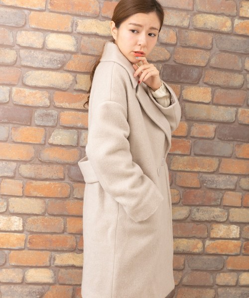 PREFERIR(プレフェリール)の「ビッグラペル 裏キルティング Aラインコート【TOKYO MX NEWS 番組着用】(チェスターコート・レディース・チャコールグレー/ベージュ/グレー・MEDIUM)」の6枚目の写真