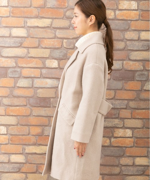 PREFERIR(プレフェリール)の「ビッグラペル 裏キルティング Aラインコート【TOKYO MX NEWS 番組着用】(チェスターコート・レディース・チャコールグレー/ベージュ/グレー・MEDIUM)」の7枚目の写真