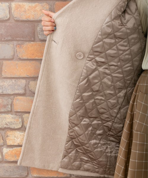 PREFERIR(プレフェリール)の「ビッグラペル 裏キルティング Aラインコート【TOKYO MX NEWS 番組着用】(チェスターコート・レディース・チャコールグレー/ベージュ/グレー・MEDIUM)」の10枚目の写真