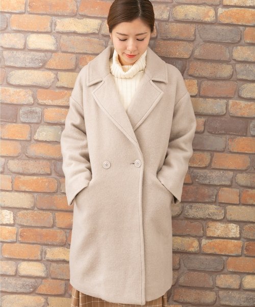 PREFERIR(プレフェリール)の「ビッグラペル 裏キルティング Aラインコート【TOKYO MX NEWS 番組着用】(チェスターコート・レディース・チャコールグレー/ベージュ/グレー・MEDIUM)」の13枚目の写真