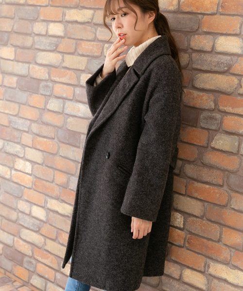 PREFERIR(プレフェリール)の「ビッグラペル 裏キルティング Aラインコート【TOKYO MX NEWS 番組着用】(チェスターコート・レディース・チャコールグレー/ベージュ/グレー・MEDIUM)」の16枚目の写真