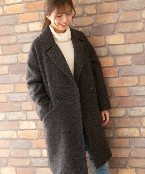 PREFERIR(プレフェリール)の「ビッグラペル 裏キルティング Aラインコート【TOKYO MX NEWS 番組着用】(チェスターコート・レディース・チャコールグレー/ベージュ/グレー・MEDIUM)」の21枚目の写真