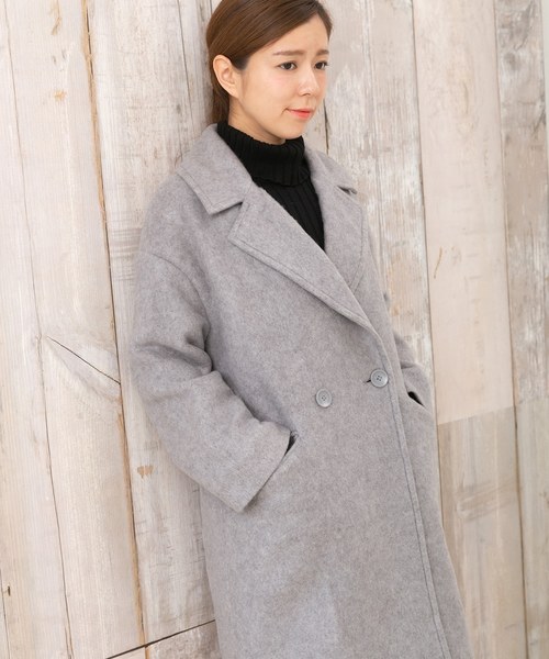 PREFERIR(プレフェリール)の「ビッグラペル 裏キルティング Aラインコート【TOKYO MX NEWS 番組着用】(チェスターコート・レディース・チャコールグレー/ベージュ/グレー・MEDIUM)」の22枚目の写真