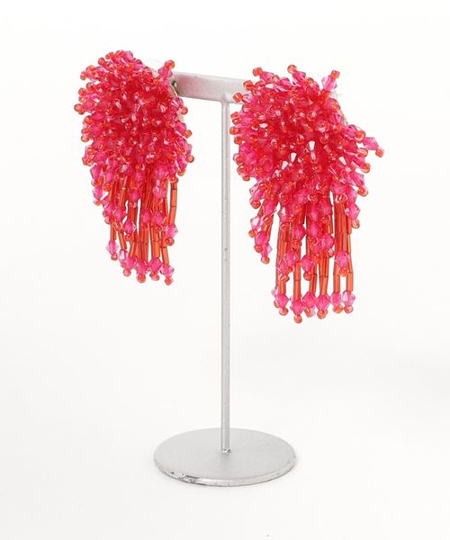 valet（バレット）の「VALET バレット / NICOLETTE EARRINGS ニコレットピアス ビーズ / 250033（ピアス（両耳用）・レディース・レッド/ナチュラル・OS）」の2枚目の写真