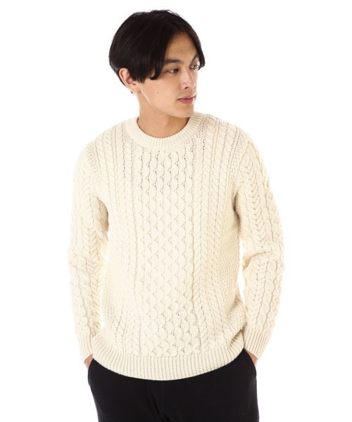 SUNSPEL（サンスペル）の「SUNSPEL / MEN’S MERINO WOOL（ニット/セーター・メンズ・アイボリー/ネイビー・LARGE/MEDIUM/SMALL）」の3枚目の写真