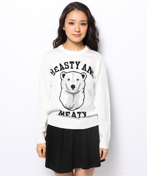 Another Edition（アナザーエディション）の「AE BEASTY BEAR PO（ニット/セーター・レディース・オフホワイト・フリー）」の2枚目の写真