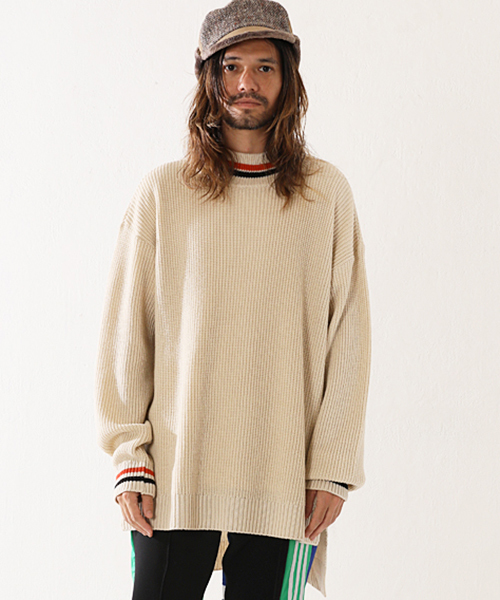 masterkey（マスターキー）の「mn1923-Feather ニット（ニット/セーター・メンズ・オフホワイト/カーキ/ブラック・0/1/2）」の2枚目の写真