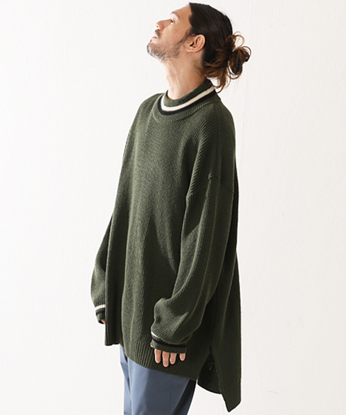 masterkey（マスターキー）の「mn1923-Feather ニット（ニット/セーター・メンズ・オフホワイト/カーキ/ブラック・0/1/2）」の3枚目の写真