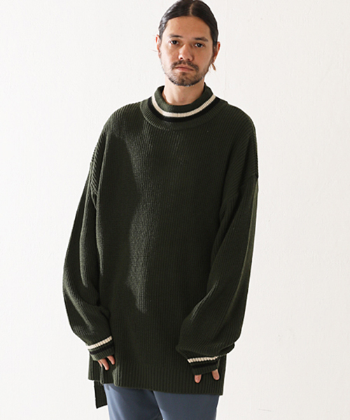 masterkey（マスターキー）の「mn1923-Feather ニット（ニット/セーター・メンズ・オフホワイト/カーキ/ブラック・0/1/2）」の4枚目の写真