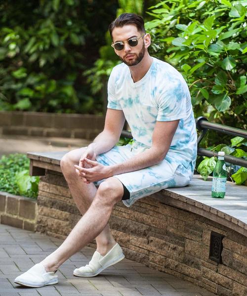 NEW GENTLEMAN(ニュージェントルマン)の「COTTON CANDY(コットンキャンディー)タイダイ パイル Vネック Tシャツ(Tシャツ/カットソー・メンズ・サックスブルー/ピンク・M/L)」の11枚目の写真