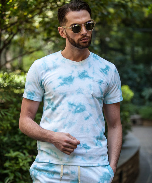NEW GENTLEMAN(ニュージェントルマン)の「COTTON CANDY(コットンキャンディー)タイダイ パイル Vネック Tシャツ(Tシャツ/カットソー・メンズ・サックスブルー/ピンク・M/L)」の4枚目の写真
