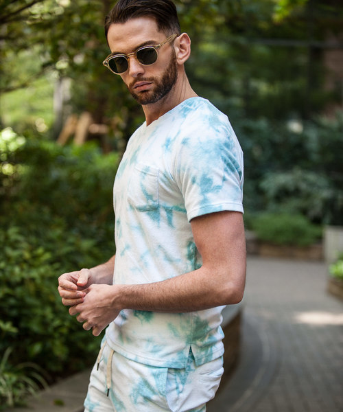 NEW GENTLEMAN(ニュージェントルマン)の「COTTON CANDY(コットンキャンディー)タイダイ パイル Vネック Tシャツ(Tシャツ/カットソー・メンズ・サックスブルー/ピンク・M/L)」の8枚目の写真