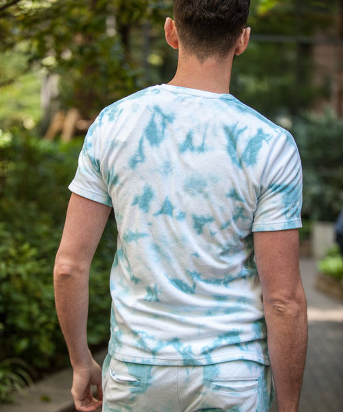NEW GENTLEMAN(ニュージェントルマン)の「COTTON CANDY(コットンキャンディー)タイダイ パイル Vネック Tシャツ(Tシャツ/カットソー・メンズ・サックスブルー/ピンク・M/L)」の5枚目の写真
