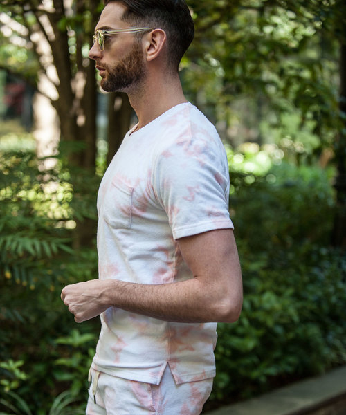 NEW GENTLEMAN(ニュージェントルマン)の「COTTON CANDY(コットンキャンディー)タイダイ パイル Vネック Tシャツ(Tシャツ/カットソー・メンズ・サックスブルー/ピンク・M/L)」の10枚目の写真