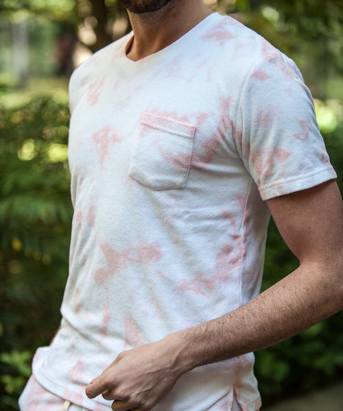 NEW GENTLEMAN(ニュージェントルマン)の「COTTON CANDY(コットンキャンディー)タイダイ パイル Vネック Tシャツ(Tシャツ/カットソー・メンズ・サックスブルー/ピンク・M/L)」の12枚目の写真