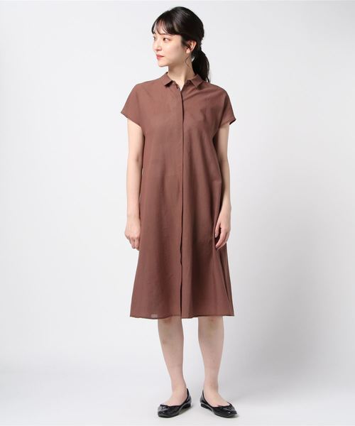 ketty(ケティ)の「【洗濯可能】ウエストリボン付2wayシャツワンピース(ワンピース・レディース・ネイビー/ブラウン/グリーン・M/L)」の4枚目の写真
