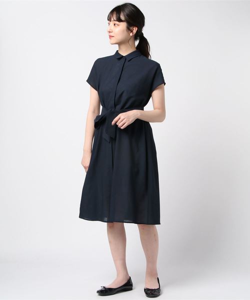 ketty(ケティ)の「【洗濯可能】ウエストリボン付2wayシャツワンピース(ワンピース・レディース・ネイビー/ブラウン/グリーン・M/L)」の14枚目の写真