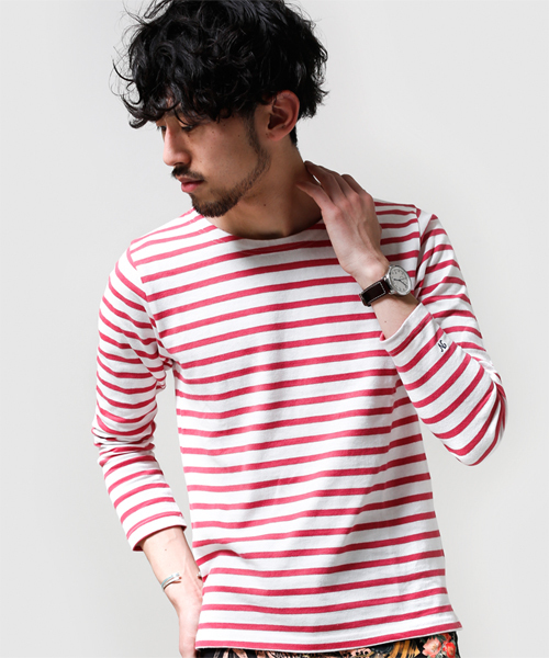 NANO universe（ナノユニバース）の「StandardバスクボーダーLS（Tシャツ/カットソー・メンズ・ターコイズブルー/ブルー/ネイビー/ピンク/ブラック・LARGE/SMALL/MEDIUM/X-LARGE）」の10枚目の写真