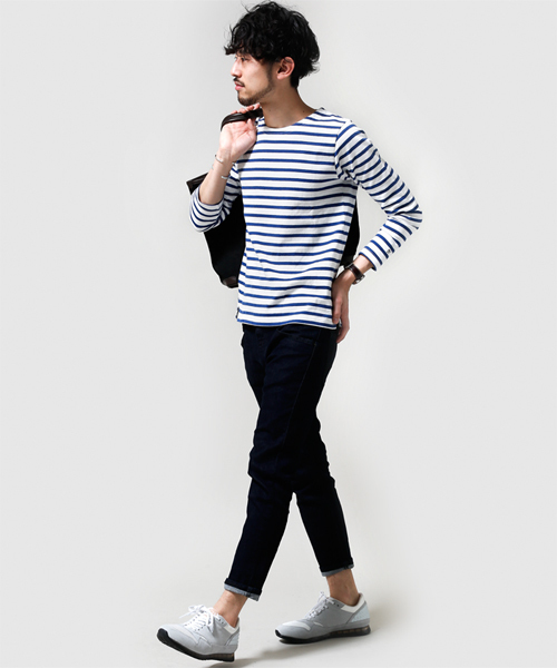 NANO universe（ナノユニバース）の「StandardバスクボーダーLS（Tシャツ/カットソー・メンズ・ターコイズブルー/ブルー/ネイビー/ピンク/ブラック・LARGE/SMALL/MEDIUM/X-LARGE）」の19枚目の写真