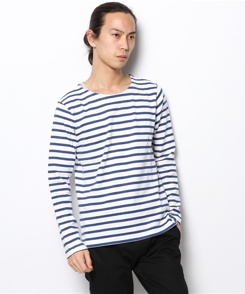 NANO universe（ナノユニバース）の「StandardバスクボーダーLS（Tシャツ/カットソー・メンズ・ターコイズブルー/ブルー/ネイビー/ピンク/ブラック・LARGE/SMALL/MEDIUM/X-LARGE）」の8枚目の写真