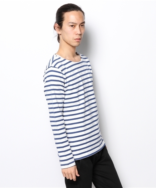 NANO universe（ナノユニバース）の「StandardバスクボーダーLS（Tシャツ/カットソー・メンズ・ターコイズブルー/ブルー/ネイビー/ピンク/ブラック・LARGE/SMALL/MEDIUM/X-LARGE）」の11枚目の写真