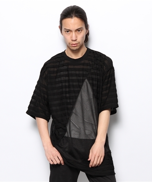 MIDWEST(ミッドウエスト)の「VINTI ANDREWS △切替Tシャツ(Tシャツ/カットソー・メンズ・ブラック・MEDIUM)」の1枚目の写真