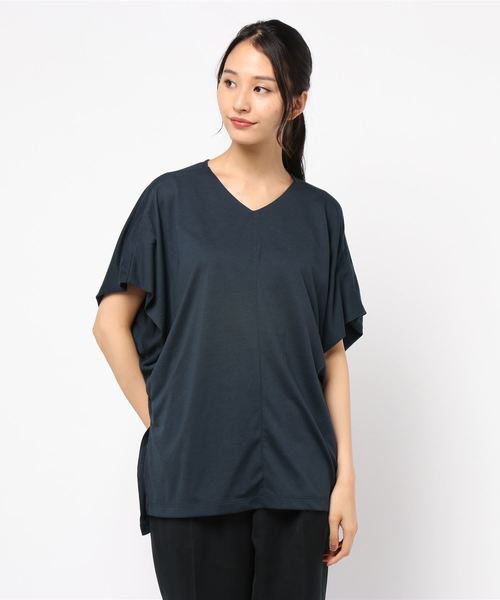 AMERICAN HOLIC（アメリカンホリック）の「MVSVネックドレープカットプルオーバー＊（Tシャツ/カットソー・レディース・ネイビー/グレー/グレー系その他2/ブラウン・M/L）」の4枚目の写真