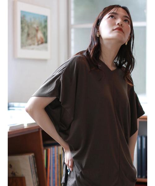 AMERICAN HOLIC（アメリカンホリック）の「MVSVネックドレープカットプルオーバー＊（Tシャツ/カットソー・レディース・ネイビー/グレー/グレー系その他2/ブラウン・M/L）」の13枚目の写真