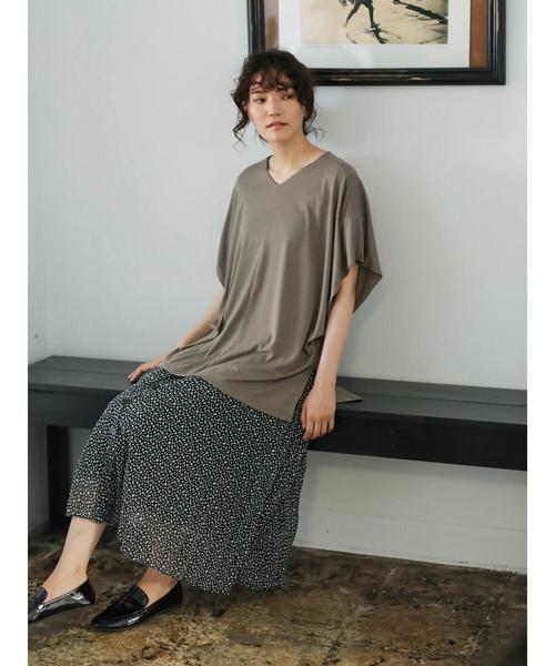 AMERICAN HOLIC（アメリカンホリック）の「MVSVネックドレープカットプルオーバー＊（Tシャツ/カットソー・レディース・ネイビー/グレー/グレー系その他2/ブラウン・M/L）」の11枚目の写真