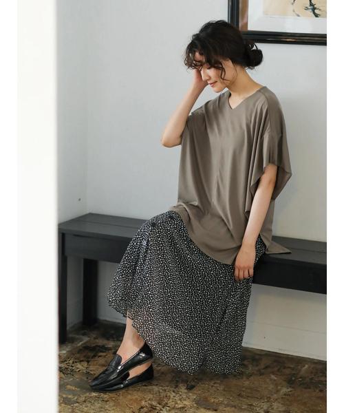 AMERICAN HOLIC（アメリカンホリック）の「MVSVネックドレープカットプルオーバー＊（Tシャツ/カットソー・レディース・ネイビー/グレー/グレー系その他2/ブラウン・M/L）」の7枚目の写真