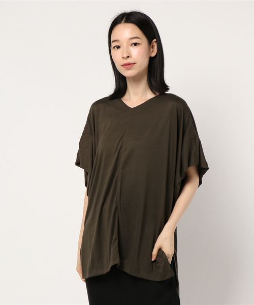 AMERICAN HOLIC（アメリカンホリック）の「MVSVネックドレープカットプルオーバー＊（Tシャツ/カットソー・レディース・ネイビー/グレー/グレー系その他2/ブラウン・M/L）」の17枚目の写真