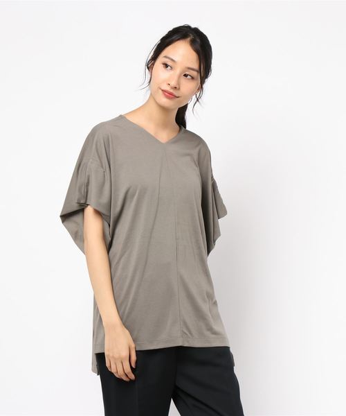 AMERICAN HOLIC（アメリカンホリック）の「MVSVネックドレープカットプルオーバー＊（Tシャツ/カットソー・レディース・ネイビー/グレー/グレー系その他2/ブラウン・M/L）」の18枚目の写真