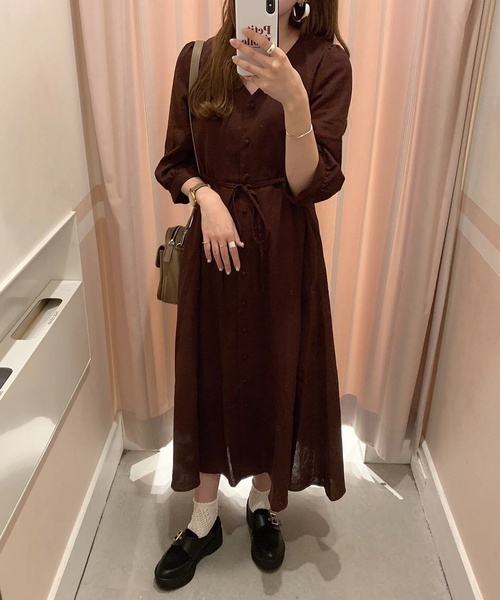 Heather（ヘザー）の「フレアロングワンピース　853984（ワンピース・レディース・ブラウン系その他/ブルー系その他/ピンク系その他・FREE）」の2枚目の写真