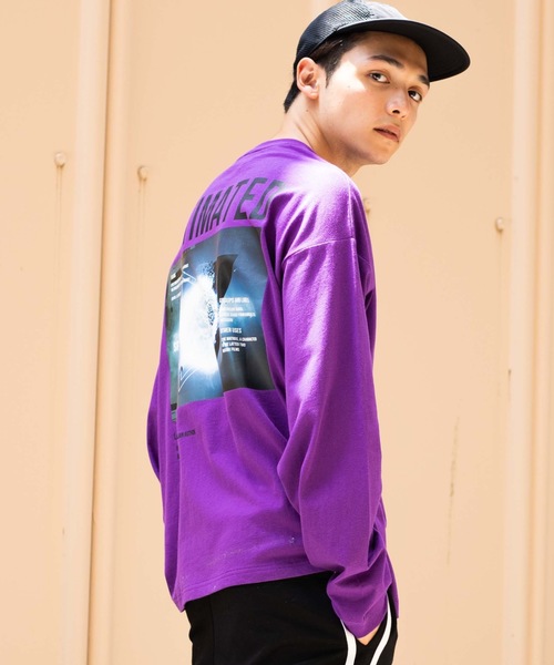 WEGO(ウィゴー)の「WEGO/シートプリントBIGロンT(Tシャツ/カットソー・メンズ・パープル/ホワイト/ブラック/カーキ/マスタード/ホワイト系その他・LARGE/MEDIUM)」の6枚目の写真