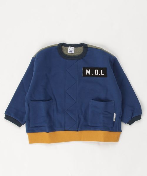 MoL（モル）の「ミリタリートレーナー（スウェット・キッズ・ネイビー/カーキ・100/110/120/90）」の2枚目の写真