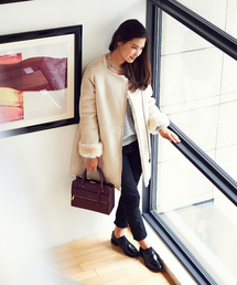 Jewel Changes | JC フェイクムートン　ノーカラー コート　+(ムートンコート)