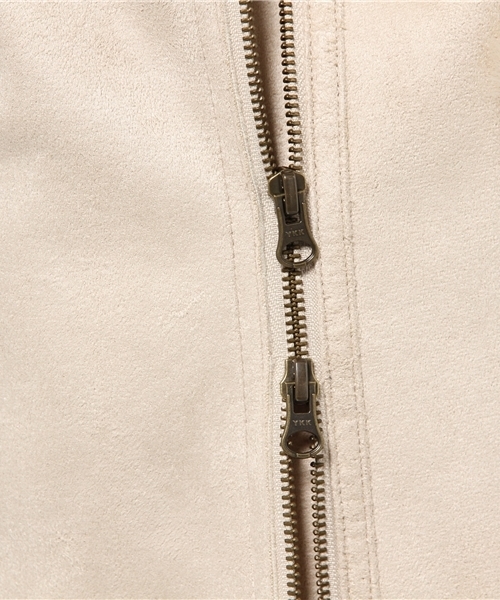 Jewel Changes（ジュエルチェンジズ）の「JC フェイクムートン　ノーカラー コート　+（ムートンコート・レディース・ベージュ/ナチュラル/グレー・38/40/36）」の14枚目の写真