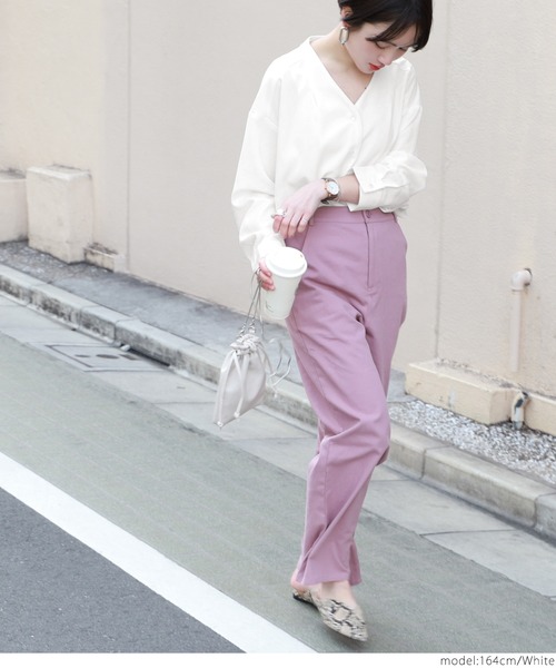 coca（coca）（コカ）の「フロントボタンハリ感ブラウス（シャツ/ブラウス・レディース・ホワイト・ONE SIZE）」の5枚目の写真