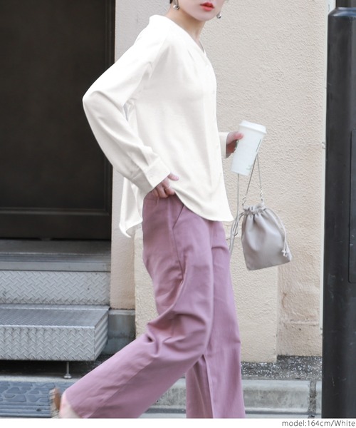 coca（coca）（コカ）の「フロントボタンハリ感ブラウス（シャツ/ブラウス・レディース・ホワイト・ONE SIZE）」の6枚目の写真