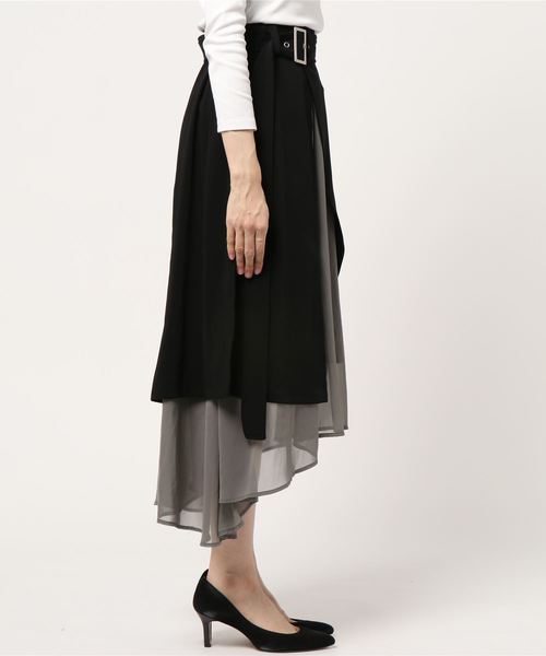 ENVYM（アンビー）の「アシンメトリーヘムコンビロングＳＫ（スカート・レディース・ブラック/カーキ/グリーン・FREE）」の12枚目の写真