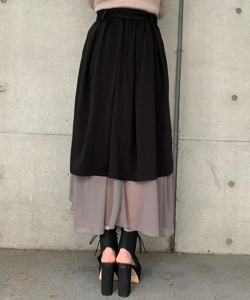 ENVYM（アンビー）の「アシンメトリーヘムコンビロングＳＫ（スカート・レディース・ブラック/カーキ/グリーン・FREE）」の11枚目の写真