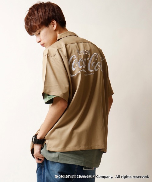 セール Power To The People Coca Cola ダブルネーム コカ コーラ コラボ ロゴ ボトル刺繍 開襟シャツ シャツ ブラウス Power To The People パワートゥーザピープル のファッション通販 Zozotown