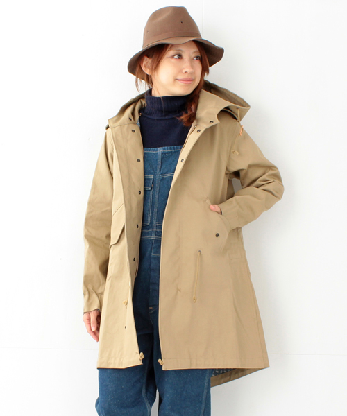 BEAMS BOY（ビームスボーイ）の「BEAMS BOY / ボンディング モッズコート（モッズコート・レディース・ベージュ/ブルー・ONE SIZE）」の2枚目の写真