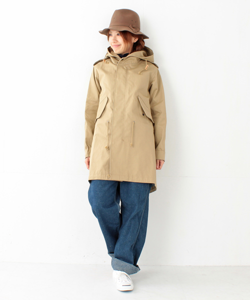 BEAMS BOY（ビームスボーイ）の「BEAMS BOY / ボンディング モッズコート（モッズコート・レディース・ベージュ/ブルー・ONE SIZE）」の14枚目の写真